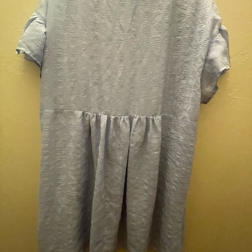 Entro Light Blue:Gray Textured V-Neck Dress Xl - Picture 6 of 7